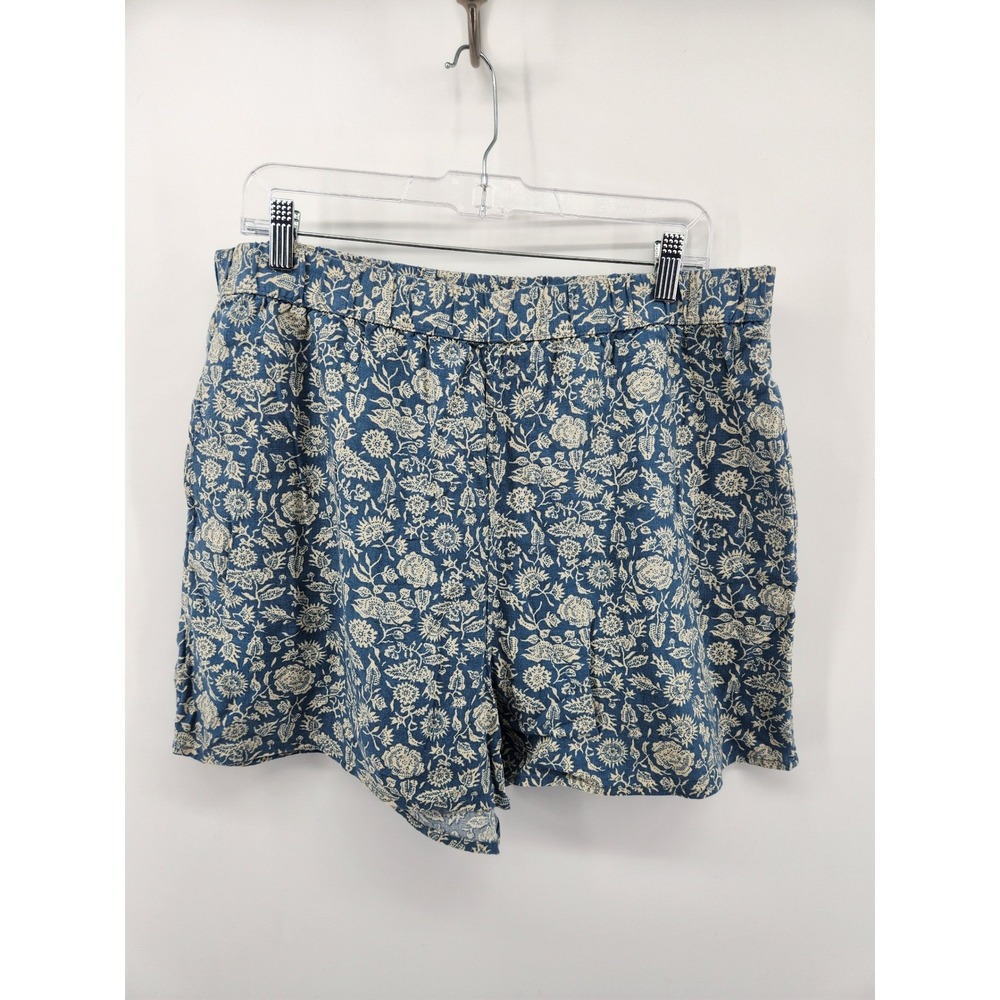 Universal Thread Women's Floral Print Elastic Waist Casual‎ Shorts Pockets Large